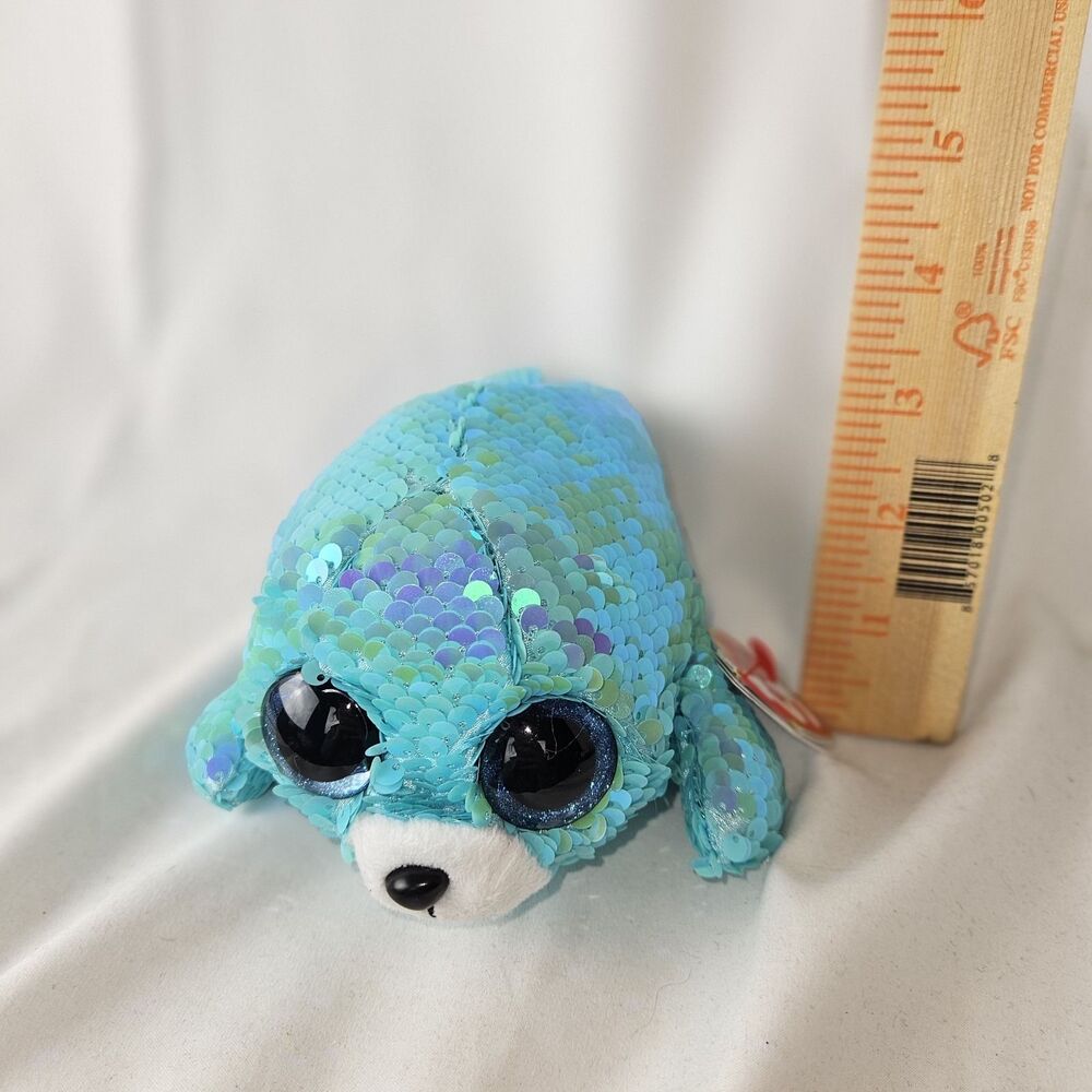 Ty FLIPPABLES Sequins Flippables - WAVES the Seal (8 Inch) Plush Toy